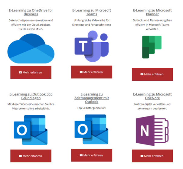 E-Learning zu Office 365 Übersicht