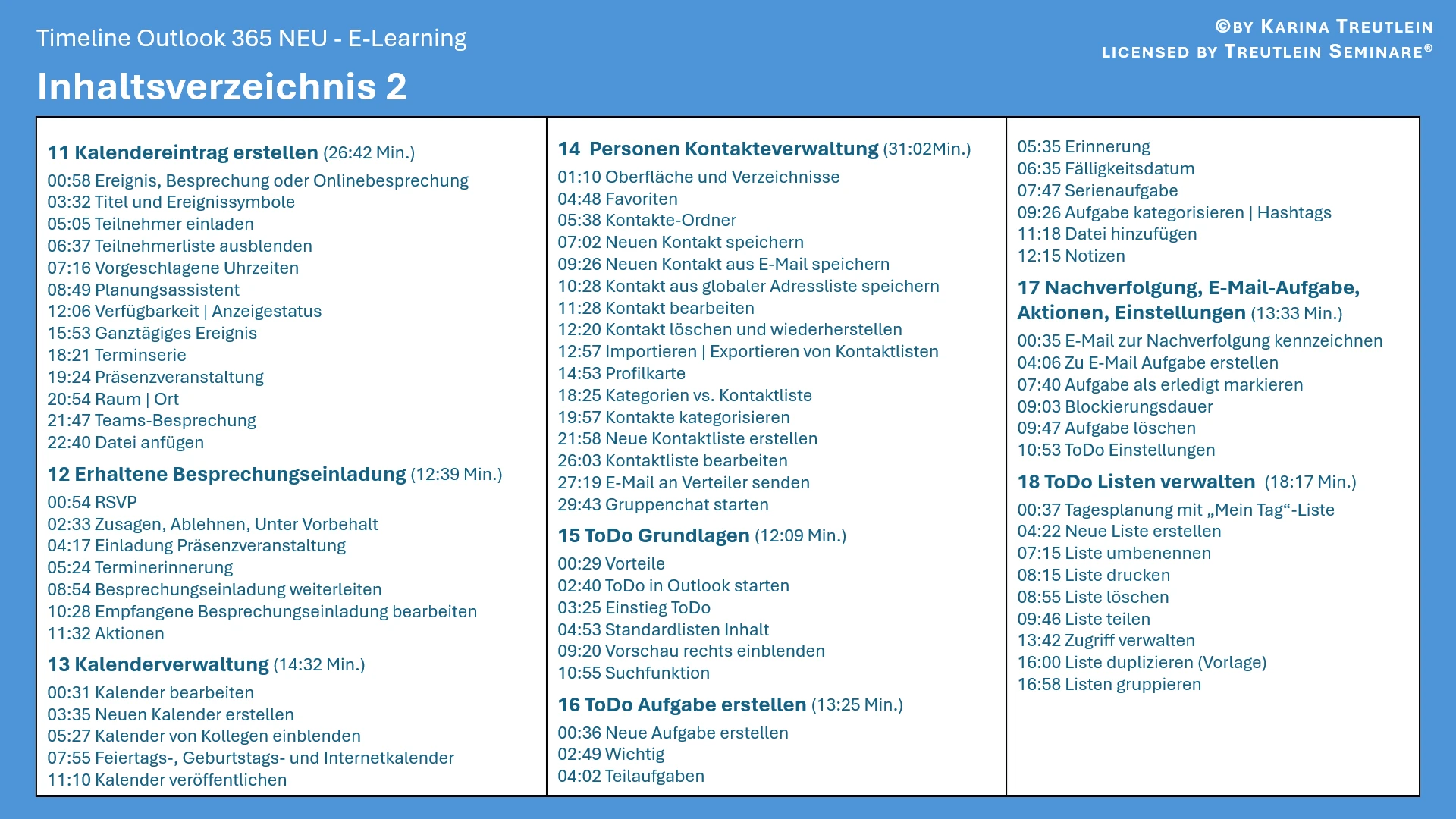 E-Learning Microsoft Outlook für Windows 365 Neu Video, Inhaltsverzeichnes elearning neues Outlook für Windows Teil 1, Online lernen, Elektronisches Lernen, Fernunterricht, Virtuelles Lernen, Web-basiertes Lernen, Tele-Unterricht, Blended Learning, Computer-based Training (CBT), Mobile Learning (m-Learning), Lern-Management-Systeme (LMS), Treutlein Seminare, E-Learning, elearning, Schulungsvideos, Lernvideo, Video, Microsoft 365 E-Learning und Schulungsvideos in Deutsch, 365 Videos, Einführung Microsoft 365, E-Learning Outlook 365, elearning zu Microsoft 365 Outlook, Schulungsvideos Outlook Microsoft, Lernvideos, Online lernen, Videos zu MS Outlook 365,